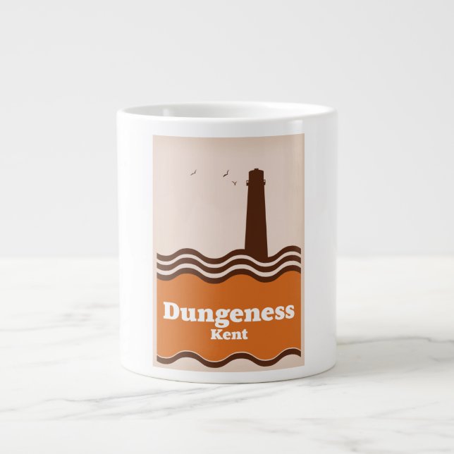 Dungeness Kent vintage stil reseaffisch Jumbo Mugg (Framsidan)