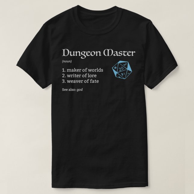 Dungeon and Master (DM) Definition Dungeons and RP T Shirt (Design framsida)