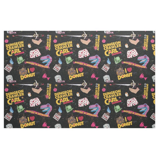 Dungeon Crawler Carl By the Yard Svart Klinker Mön Tyg (Fat Quarter)