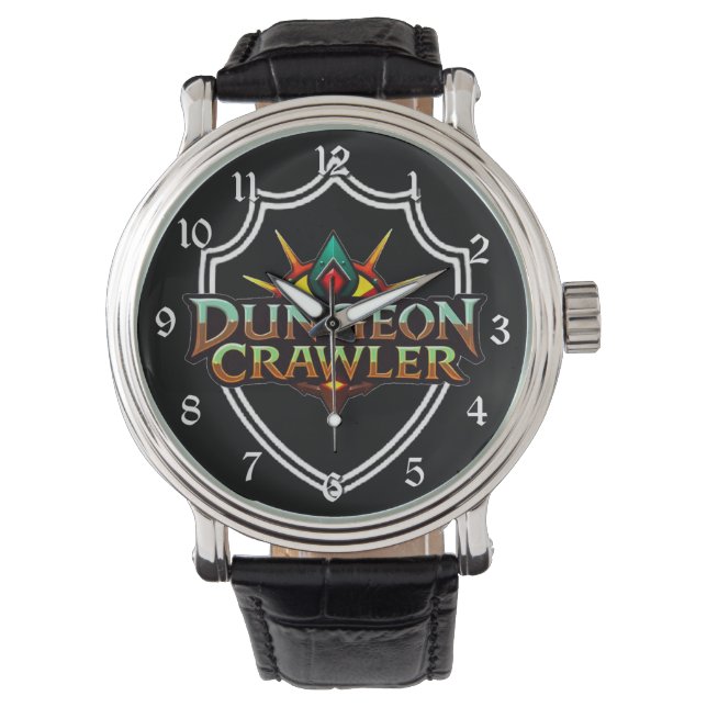 Dungeon Crawler Färglogotyp Armbandsur (Framsida)