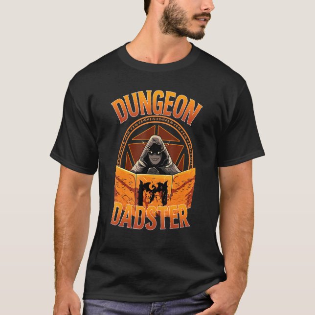 Dungeon Dadster Rpg Gamer Dice Roll Master T Shirt (Framsida)