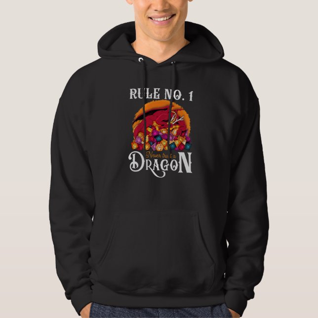 Dungeon Dice Shirt Never Trust A Dragon RPG Gamers Hoodie (Framsida)