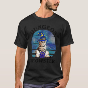 Dungeon Meowster Cat D20 Tabletop Gamer T Shirt