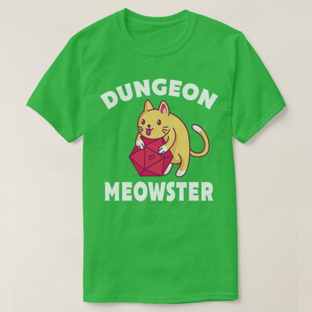 Dungeon Meowster Cat Polyhedral Gift T Shirt (Design framsida)