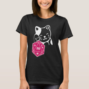 Dungeon Meowster D20 Dice Board Game Pen och Pappe T Shirt