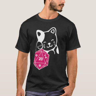 Dungeon Meowster D20 Dice Board Game Pen och Pappe T Shirt