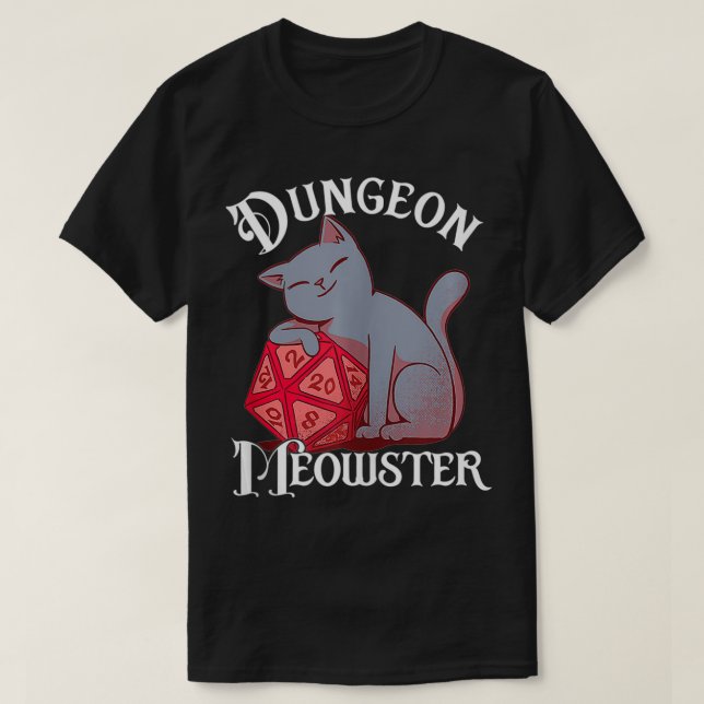 Dungeon Meowster Dragon Role Spelspel Dice D20 T Shirt (Design framsida)