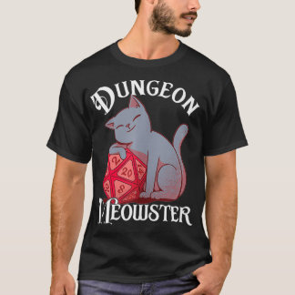 Dungeon Meowster Dragon Role Spelspel Dice D20 T Shirt