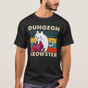 Dungeon Meowster Funny Dnd Tabletop Gamer Cat D20 T Shirt