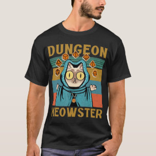 Dungeon Meowster Funny Nerdy Gamer Cat Vintage Gam T Shirt