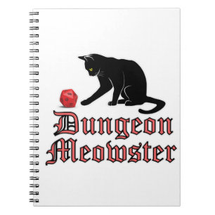 Dungeon Meowster Funny RPG Cat with Dice Anteckningsbok