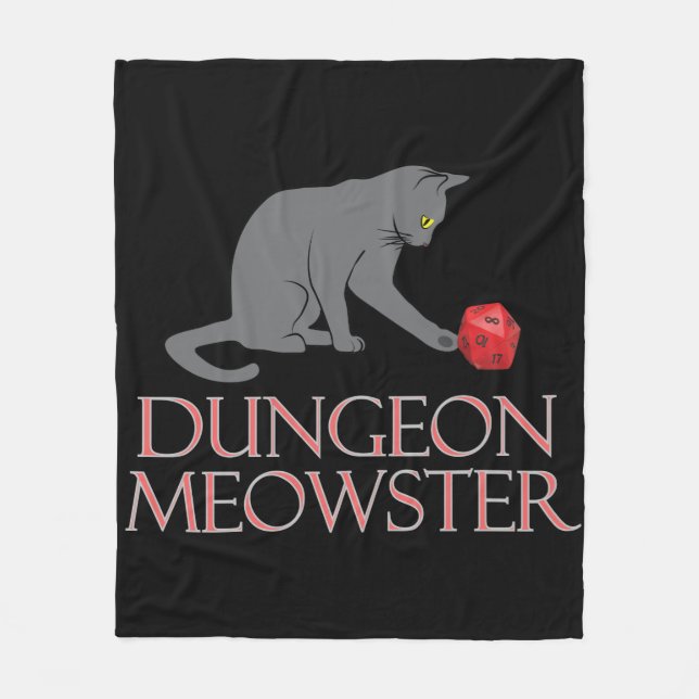 Dungeon Meowster Funny RPG Cat with Dice Fleecefilt (Framsidan)