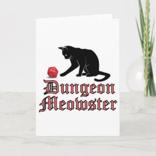 Dungeon Meowster Funny RPG Cat with Dice Kort