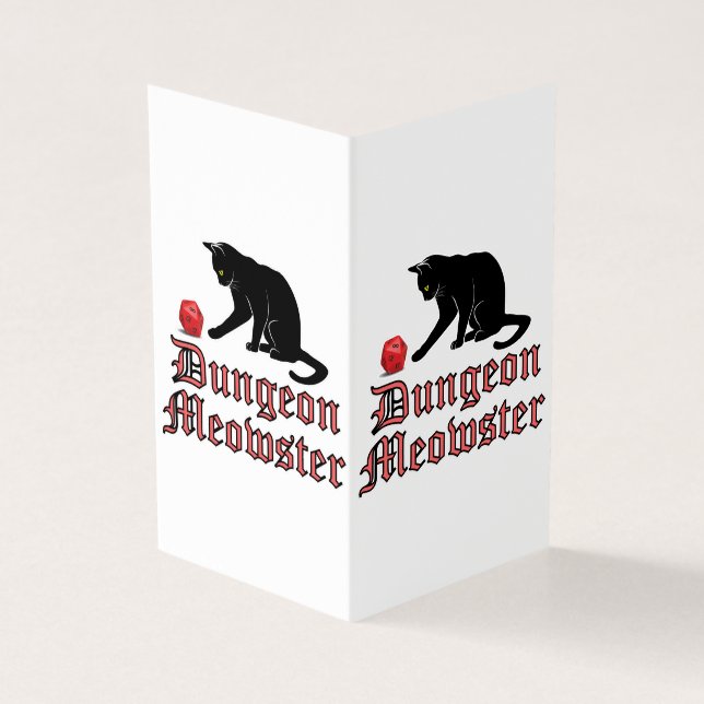 Dungeon Meowster Funny RPG Cat with Dice Kort (Utsida)