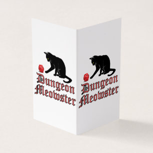 Dungeon Meowster Funny RPG Cat with Dice Kort