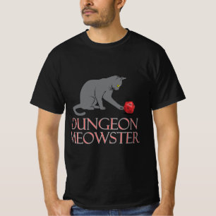 Dungeon Meowster Funny RPG Cat with Dice T Shirt