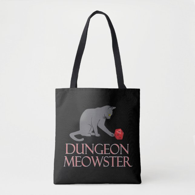 Dungeon Meowster Funny RPG Cat with Dice Tygkasse (Framsida)