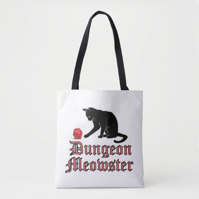 Dungeon Meowster Funny RPG Cat with Dice Tygkasse (Framsida)