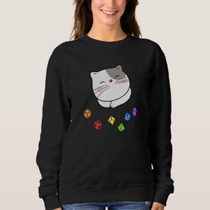 Dungeon Meowster och Nerdy Cat Polyhedral Dice Set T Shirt