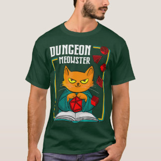Dungeon Meowster RPG Tabletop Gaming DM Role T Shirt