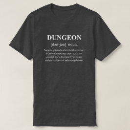 Dungeon Rolig Äventyr Definition Med Vit Text T Shirt