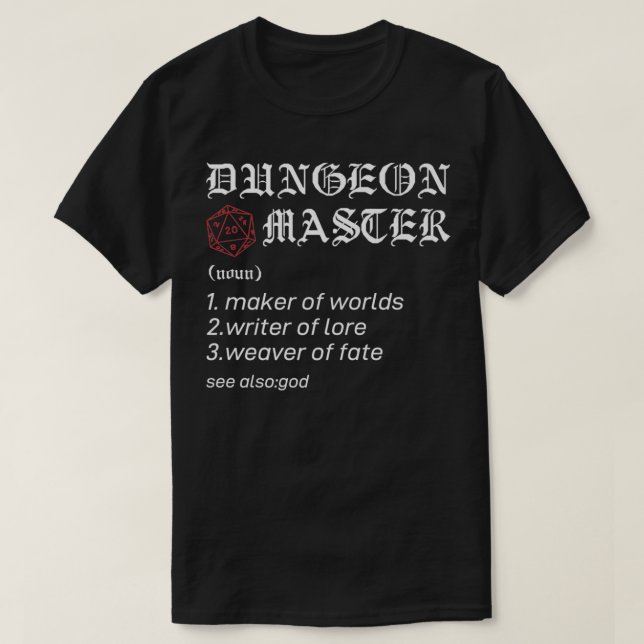 Dungeon RPG Master Dice Rolling Boss Dragon birthd T Shirt (Design framsida)