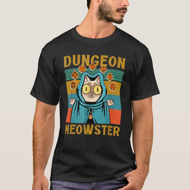 Dungeon Warriors Meowster RPG Tabletop DM R T Shirt (Framsida)
