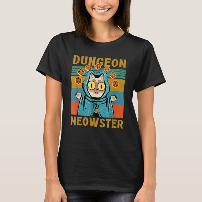 Dungeon Warriors Meowster RPG Tabletop DM R T Shirt (Framsida)
