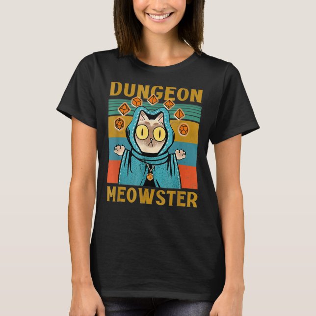 Dungeon Warriors Meowster RPG Tabletop DM R T Shirt (Framsida)
