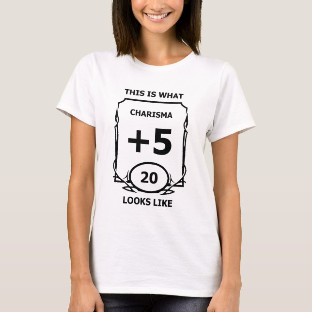 Dungeoner och drakmer Charisma T Shirt (Framsida)