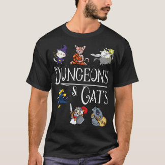 Dungeons and Cats Funny Dragon Cat Kitten Älskare T Shirt
