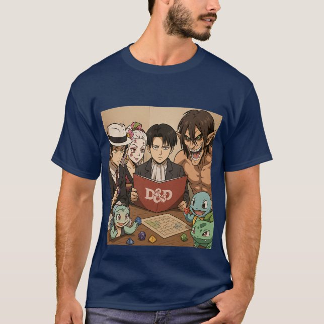 Dungeons and Dragons med vänner T Shirt (Framsida)
