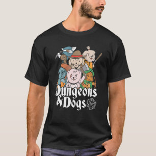 Dungeons and Hundar RPG Fantasy Gamer Retro Dice V T Shirt