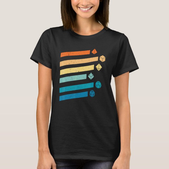 Dungeons Dice D20 Dragons Retro D20 Rpg T Shirt (Framsida)