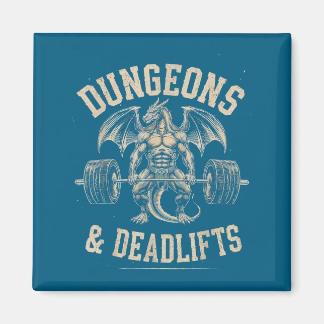 Dungeons Dödlift Gymträning Fantasy Konstverk Magnet (Framsidan)