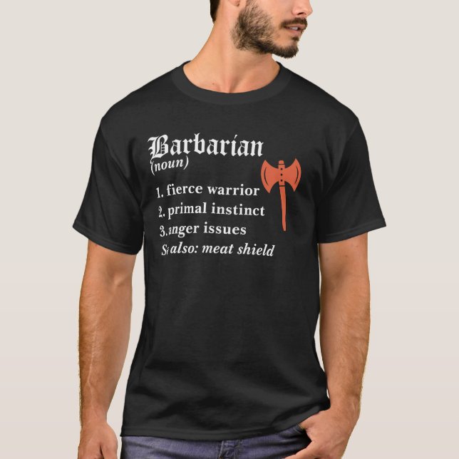 Dungeons & Dragons Barbarian Class Definition T-Sh T Shirt (Framsida)