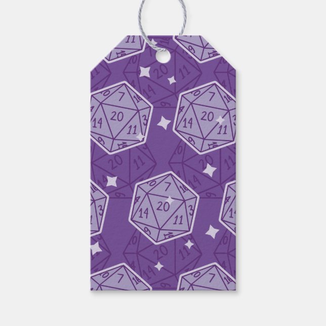 Dungeons & Dragons D20 Dice Mönster Presentetikett (Framsidan)