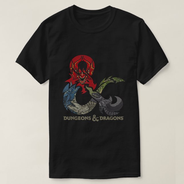 Dungeons  Dragons Dragon Ampersand Logo  T Shirt (Design framsida)