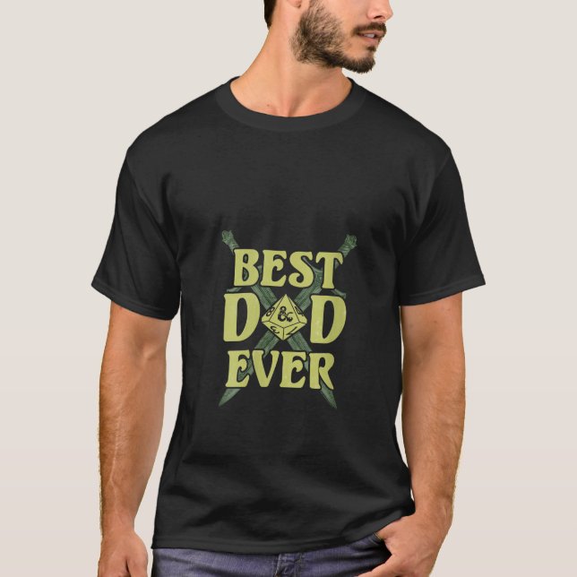 Dungeons Dragons Far dag Best Pappa ever Dice V T Shirt (Framsida)