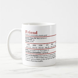 Dungeons & Dragons Friend BFF Stat Block Mugg
