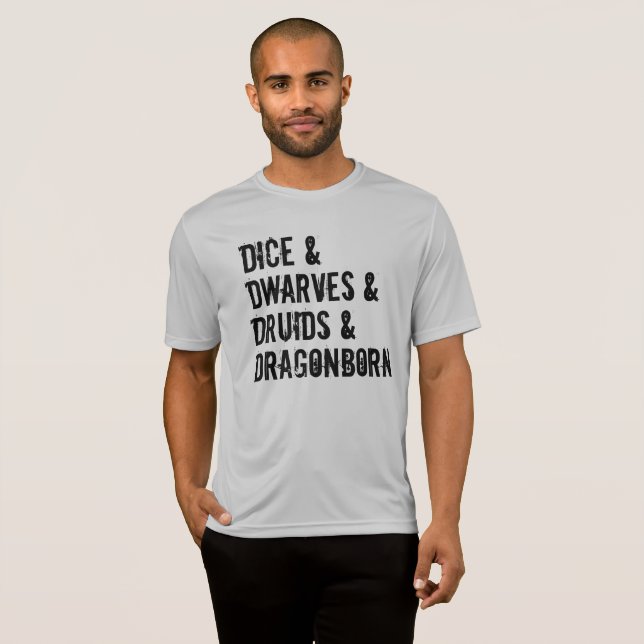 Dungeons Dragons Inspired Ord List Manar-Shirt T Shirt (Hel framsida)