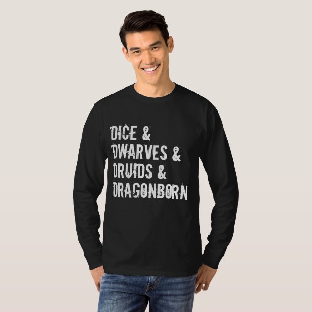 Dungeons Dragons Inspired Ord List Manar-Shirt T Shirt (Hel framsida)