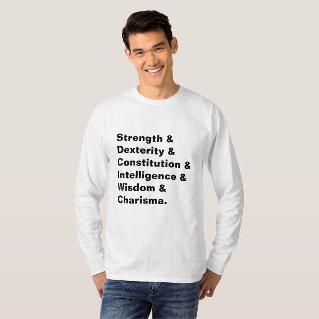 Dungeons Dragons Inspired Ord List Manar-Shirt T Shirt (Hel framsida)