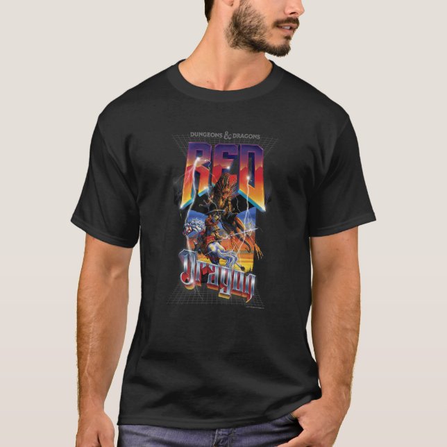Dungeons & Dragons Red Dragon Retro Electric Epic T Shirt (Framsida)