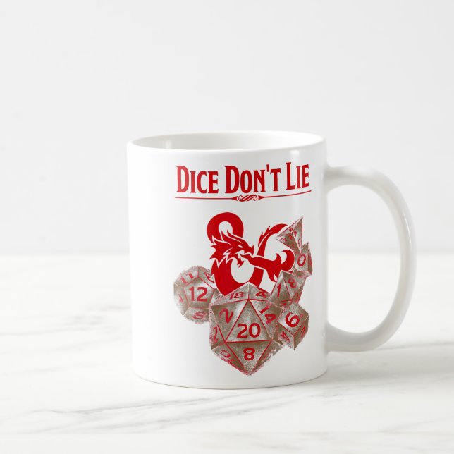 Dungeons & Dragons Röda Tärningar Ljuger Inte  Kaffemugg (Höger)