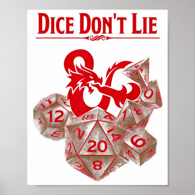 Dungeons & Dragons Röda Tärningar Ljuger Inte  Poster (Framsidan)