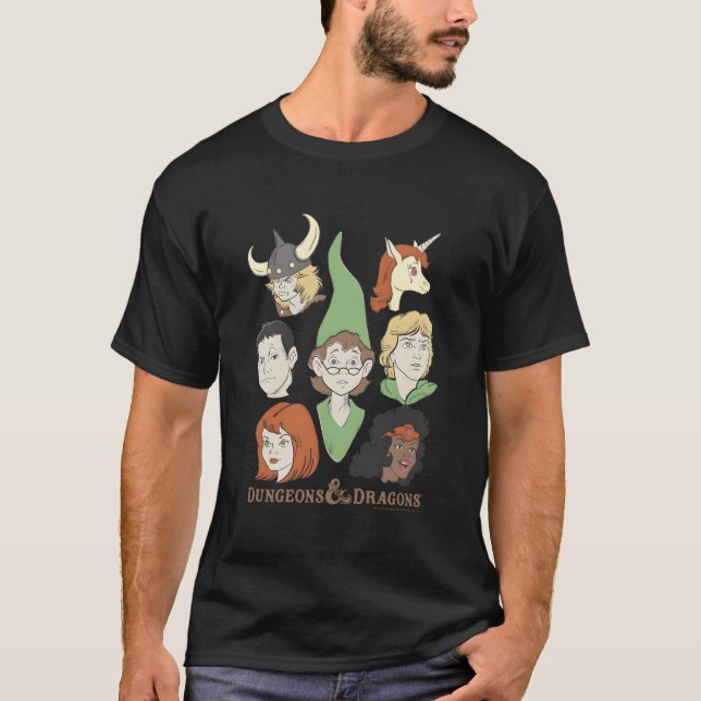 Dungeons & Dragons Tecknad Group Shot T Shirt (Framsida)