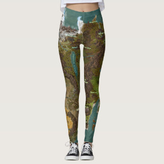 Dungeons & drakevärldskarta leggings