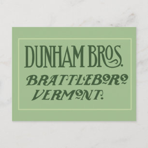 Dunham Bros. Brattleboro, VT-vykort Vykort