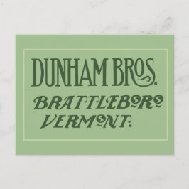 Dunham Bros. Brattleboro, VT-vykort Vykort